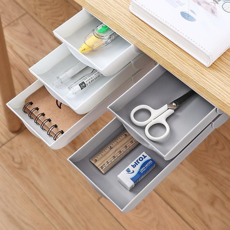 Under-Desk Hidden Drawer Organizer