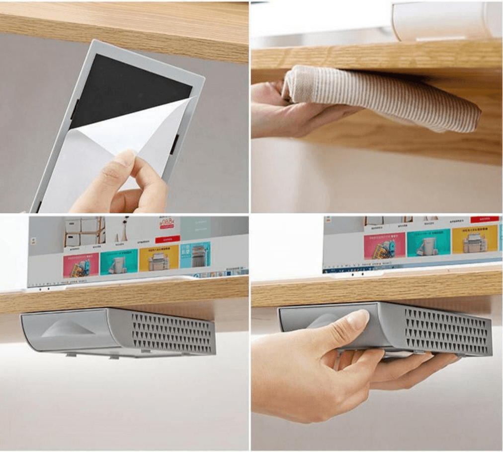 Under-Desk Hidden Drawer Organizer